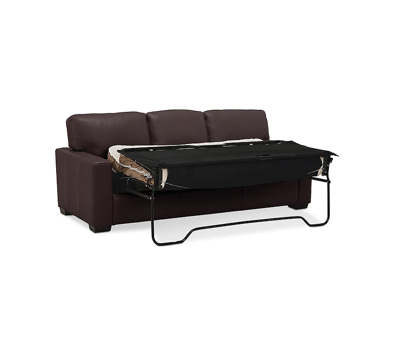 Ennia 82" Leather Queen Sleeper Sofa, Created for Macy's