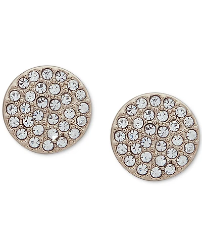 Dkny Pave Disc Stud Earrings