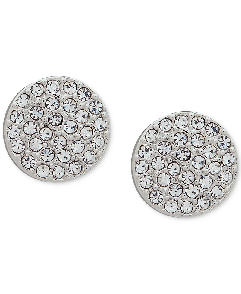 Dkny Pave Disc Stud Earrings