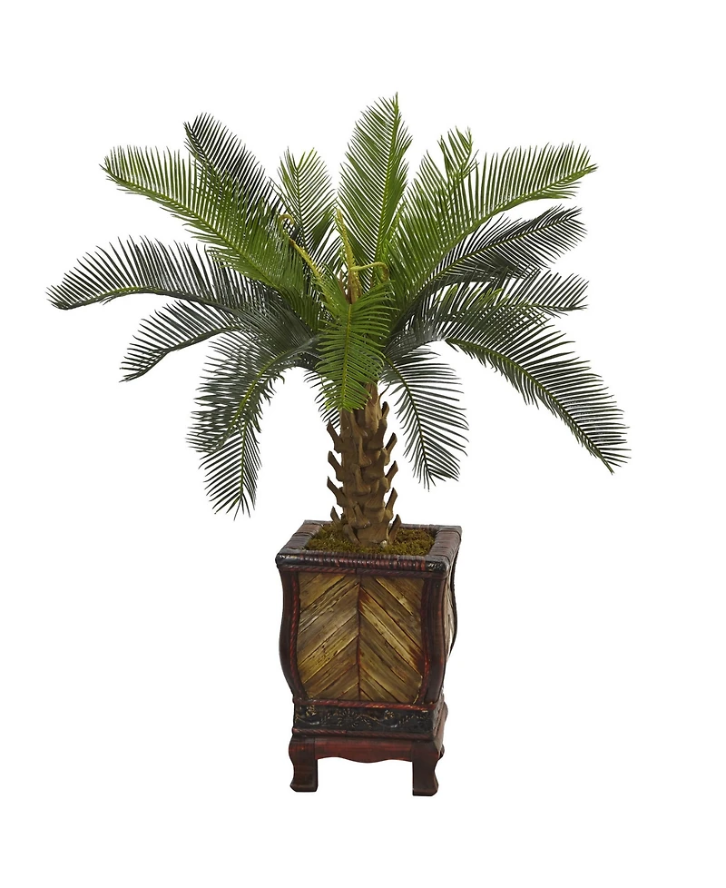 Nearly Natural 3' Cycas Artificial Tree in Wood Planter