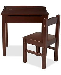 Wooden Lift-Top Desk & Chair