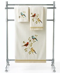 Avanti Gilded Birds Embroidered Cotton Fingertip Towel, 11" x 18"