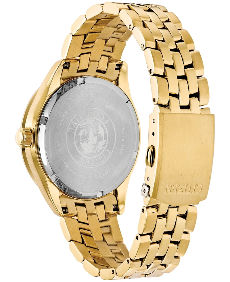 Citizen Men's Eco-Drive Corso Diamond-Accent Gold-Tone Stainless Steel Bracelet Watch 41mm