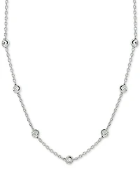 Giani Bernini Beaded Station Chain Necklace 18k Gold-Plated Silver, or Rose Silver Sterling 18" + 2" extender, Created fo