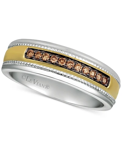 Le Vian Men's Diamond Two-Tone Ring (1/5 ct. t.w.) 14k Gold & White