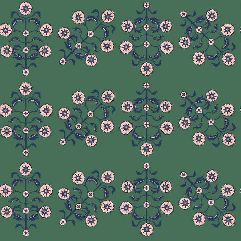 Novogratz for Tempaper Block Print Floral Peel and Stick Wallpaper