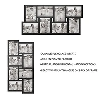 Collage Picture Frame with 8 Openings for 4x6 Photos by Lavish Home, Black