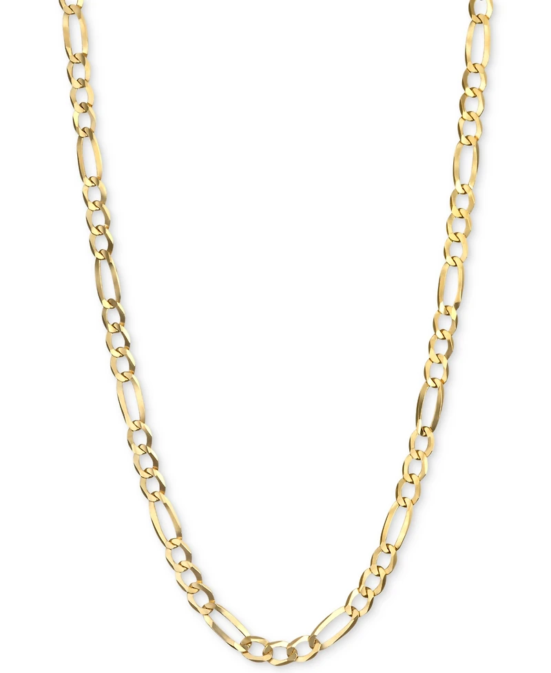 24" Figaro Link Chain Necklace (3-1/5mm) in Solid 14k Gold