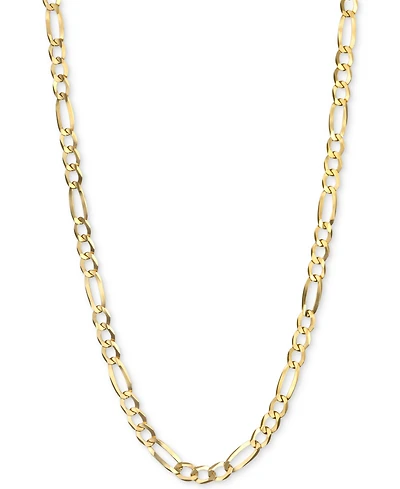 24" Figaro Link Chain Necklace (3-1/5mm) in Solid 14k Gold