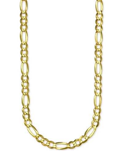 Italian Gold Figaro Link 24" Chain Necklace (5mm) in Solid 14k Gold