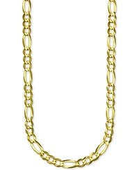 Italian Gold Figaro Link 24" Chain Necklace (5mm) in Solid 14k Gold