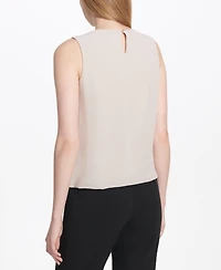 Calvin Klein Sleeveless Pleated Blouse