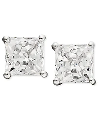 Arabella 14k White Gold Earrings, Cubic Zirconia Princess Cut Stud Earrings (3-3/4 ct. t.w.)