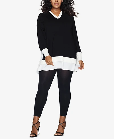 Hanes Curves Plus Blackout Footless Opaque Tights