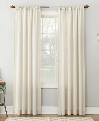 Amalfi Linen Blend Textured Semi-Sheer Rod Pocket Curtain Panel