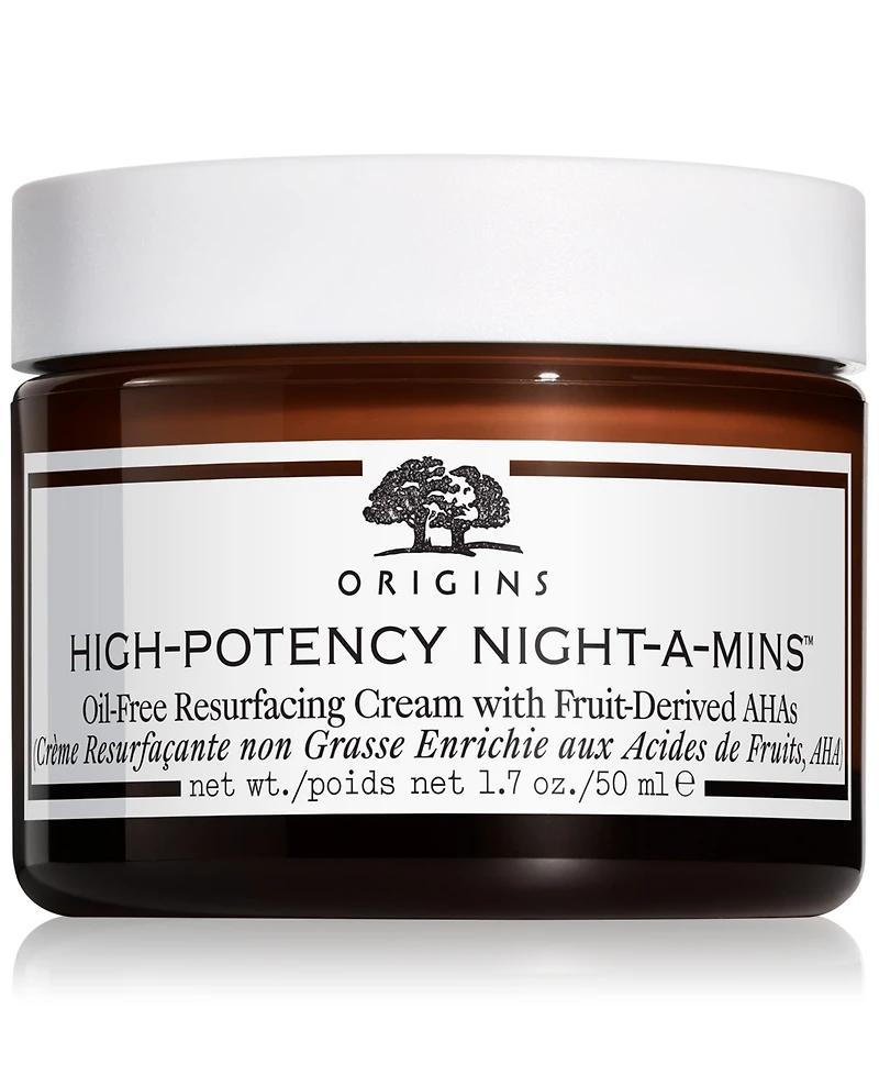Origins High-Potency Night-a-Mins Resurfacing Oil-Free Cream with Fruit-Derived AHAs, 1.7 oz.