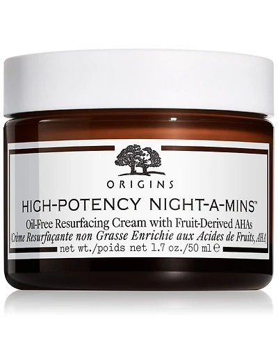 Origins High-Potency Night-a-Mins Resurfacing Oil-Free Cream with Fruit-Derived AHAs, 1.7 oz.