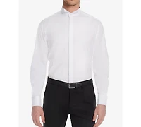 Michelsons of London Men's Classic/Regular Fit Stretch Solid Wing Collar French Cuff Tuxedo Shirt