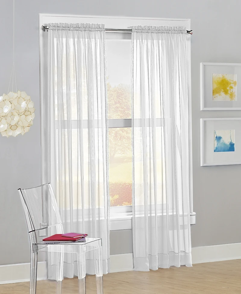 Calypso Sheer Voile Rod Pocket Curtain Panel