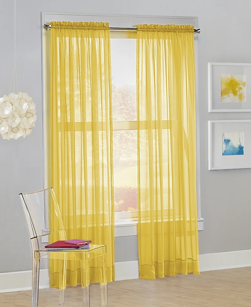 Calypso Sheer Voile Rod Pocket Curtain Panel