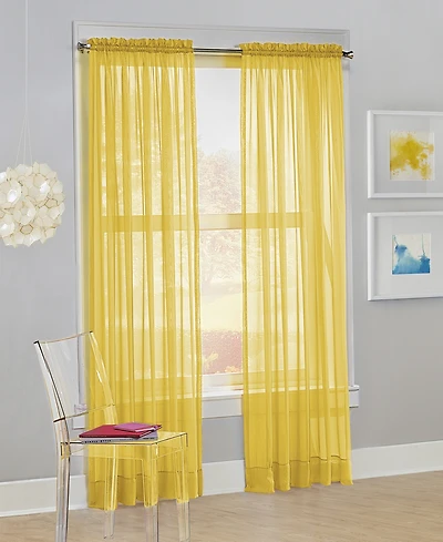 Calypso Sheer Voile Rod Pocket Curtain Panel