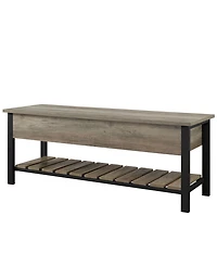 48" Open-Top Storage Bench with Shoe Shelf - White Oak