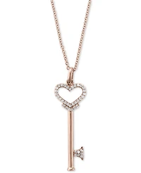 Effy Diamond Heart Key Pendant (1/5 ct. t.w.) 14k Rose Gold