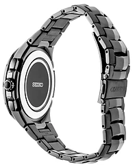 Seiko Men's Radio Sync Solar Chronograph Coutura Black Stainless Steel Bracelet Watch 44.5mm