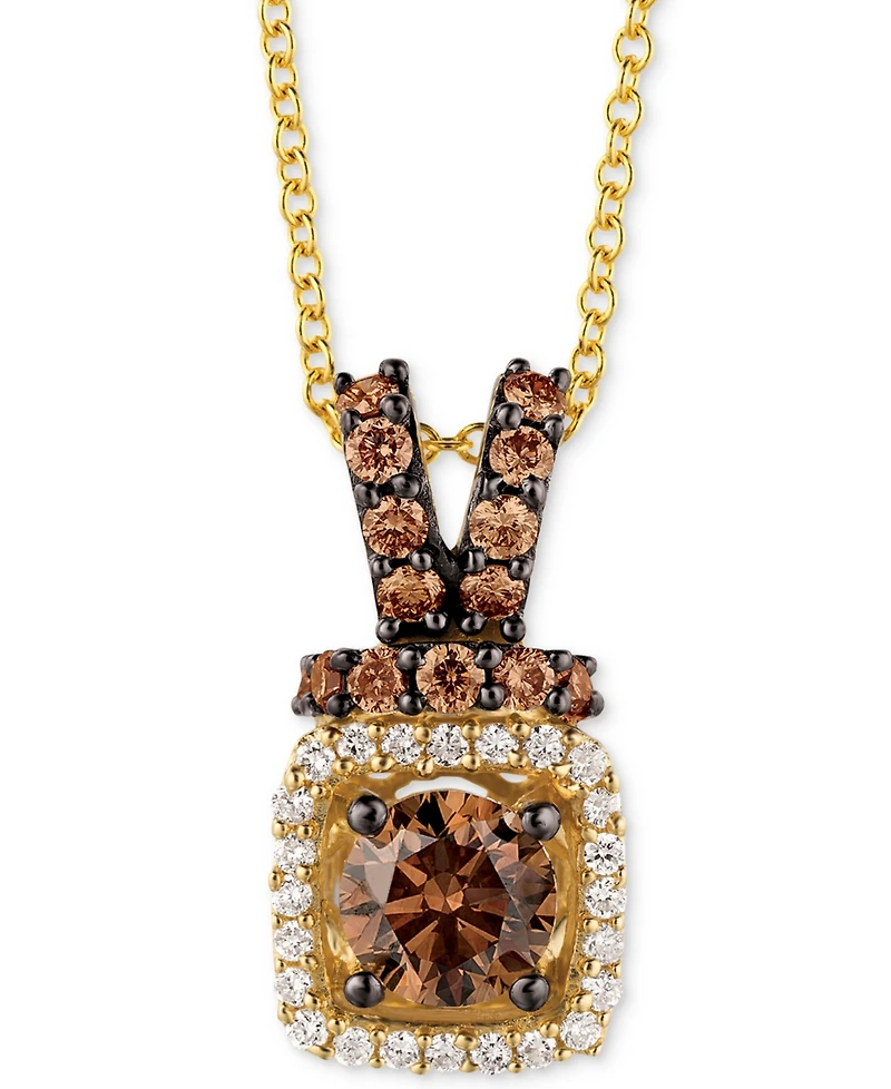 Le Vian Chocolatier Diamond Halo 18" Pendant Necklace (3/4 ct. t.w.) in 14k Gold