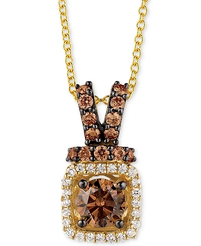 Le Vian Chocolatier Diamond Halo 18" Pendant Necklace (3/4 ct. t.w.) in 14k Gold