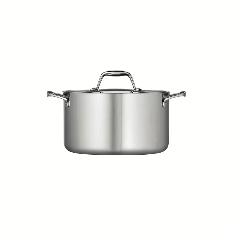 Tramontina Signature 6-Quart Tri-Ply Clad Stainless Steel Sauce Pot with Lid