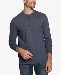 Weatherproof Vintage Men's Long Sleeve Brushed Jersey Henley T-shirt