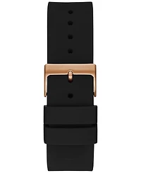 Guess Men's Black Silicone Strap Watch 45mm