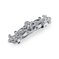 2028 Silver-Tone Crystal Small Barrette