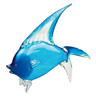 Badash Crystal Light Blue Tropical Fish Art Glass Sculpture