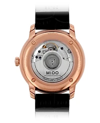 Mido Men's Swiss Automatic Baroncelli Iii Heritage Black Leather Strap Watch 39mm