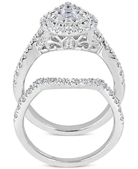 3-Pc. Diamond Pear Cluster Bridal Set (2 ct. t.w.) in 14k White Gold