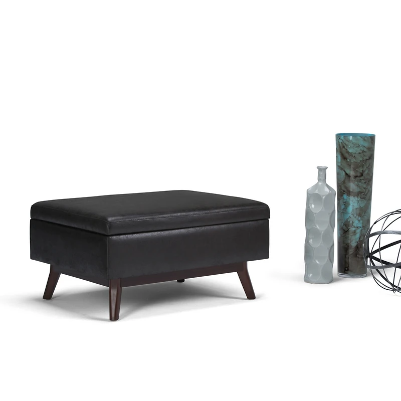 Owen Mid Century Modern Rectangle Coffee Table Storage Ottoman