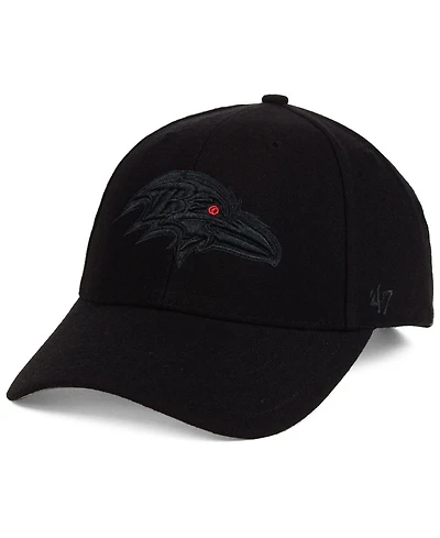 '47 Brand Baltimore Ravens Black & Black Mvp Strapback Cap