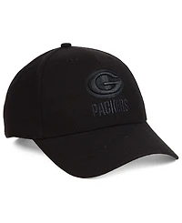 '47 Brand Green Bay Packers Black & Black Mvp Strapback Cap