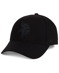 '47 Brand Minnesota Vikings Black & Black Mvp Strapback Cap