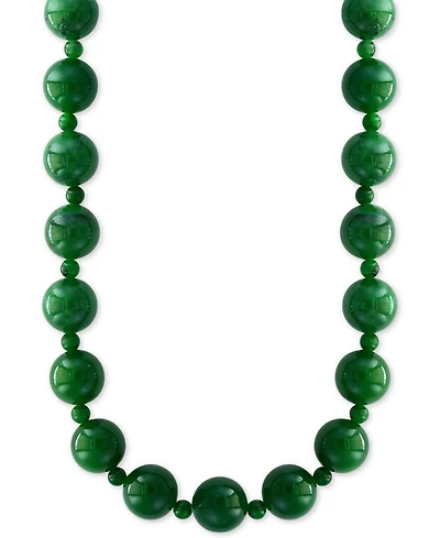 Effy Dyed Green Jade (4 & 10mm) Bead 20" Statement Necklace
