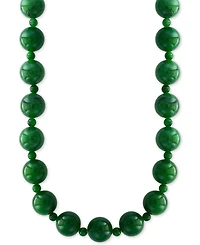Effy Dyed Green Jade (4 & 10mm) Bead 20" Statement Necklace