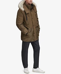 Marc New York Men's Mixed-Media Parka with Removable Hood