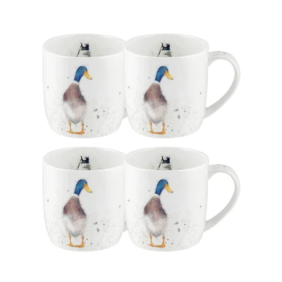 Royal Worcester Wrendale Duck Mug Guard Duck Set of 4