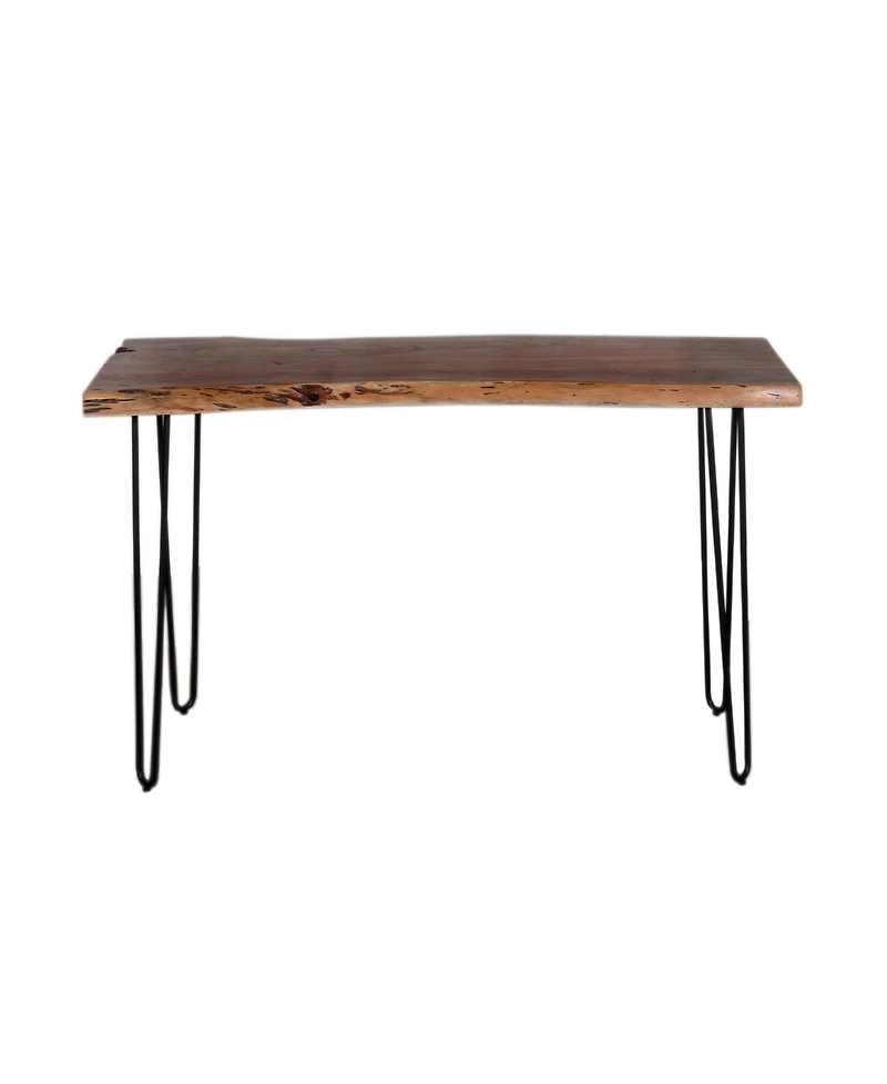 Alaterre Furniture Hairpin Natural Live Edge Wood with Metal 48" Media Console Table