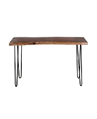 Alaterre Furniture Hairpin Natural Live Edge Wood with Metal 48" Media Console Table