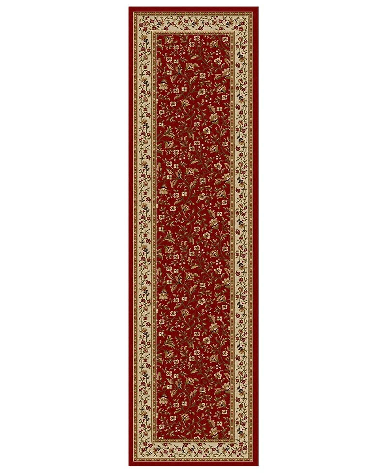 Closeout!! Km Home Pesaro Floral Red 2'2" x 7'7" Runner Area Rug