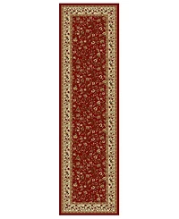 Closeout!! Km Home Pesaro Floral Red 2'2" x 7'7" Runner Area Rug