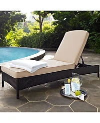 Palm Harbor Outdoor Wicker Chaise Lounge With Cushions
